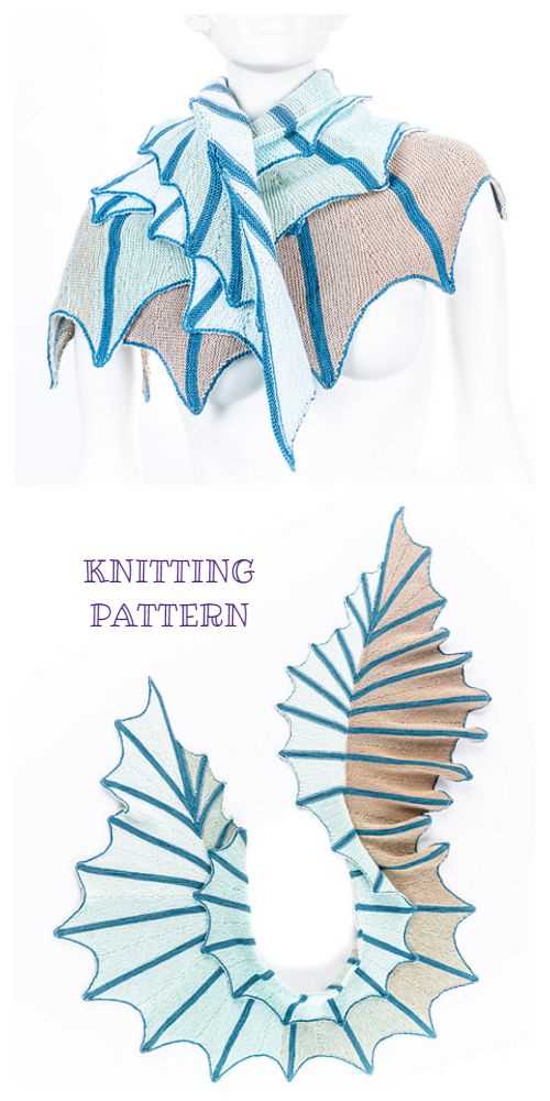 Dragon wing scarf knitting pattern