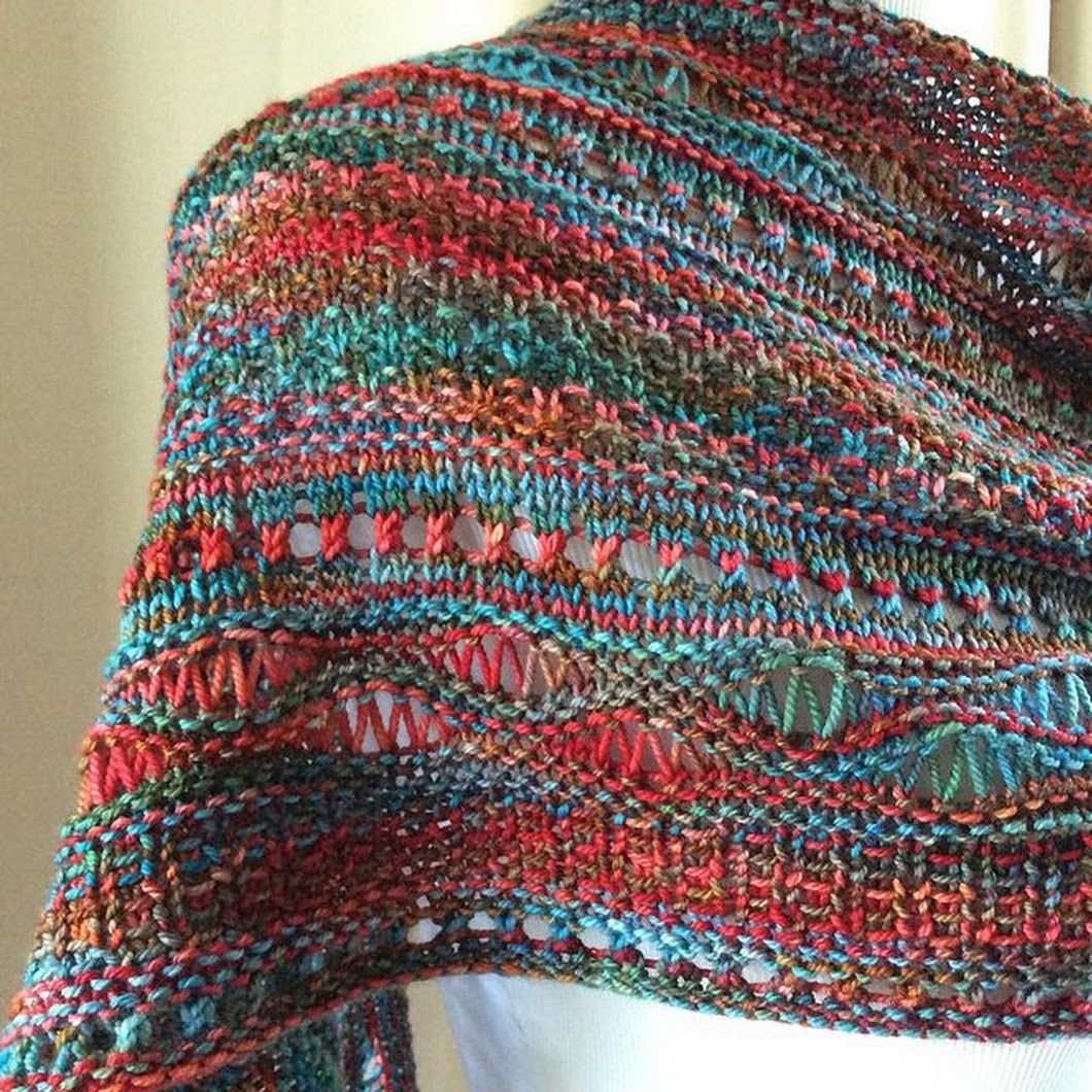 Knit scarf pattern variegated yarn