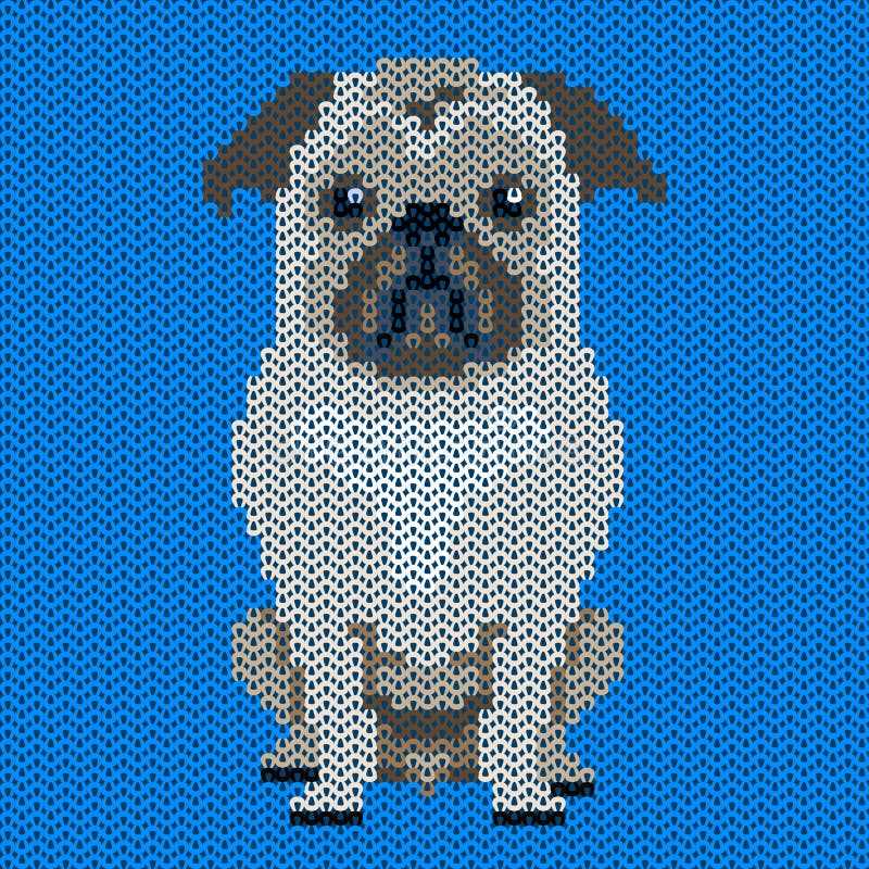 Pug dog knitting pattern