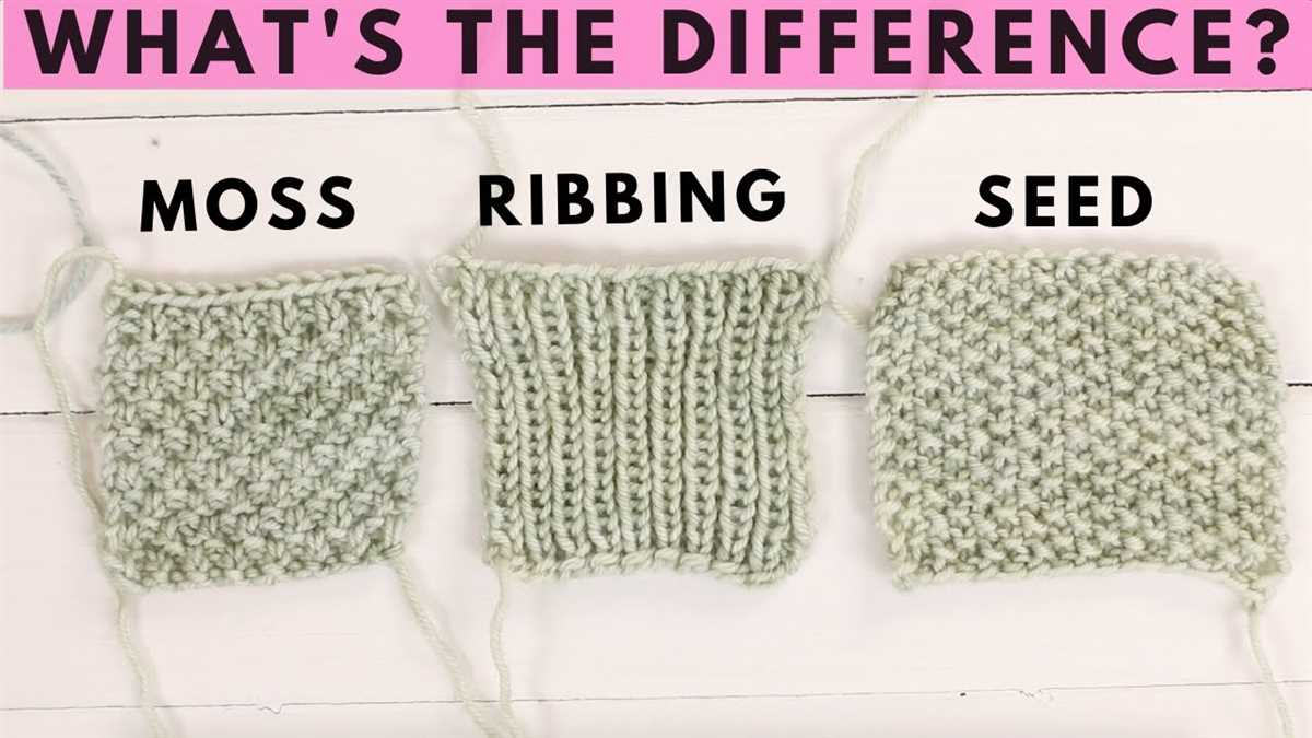 Moss knit stitch pattern
