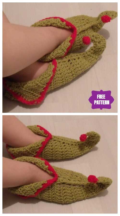 Knitted elf slippers free pattern