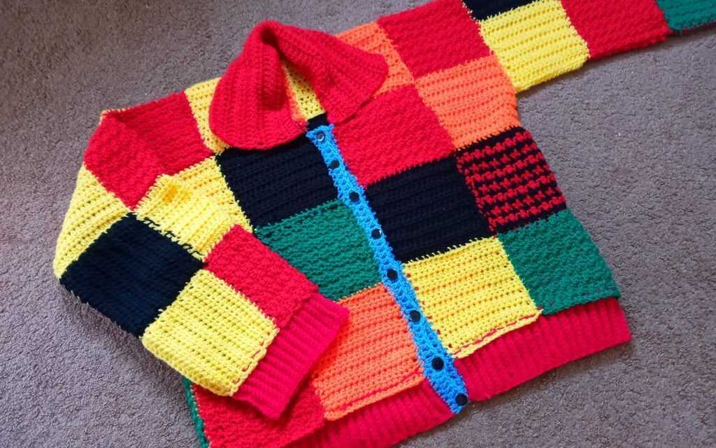 Multi coloured cardigan knitting pattern