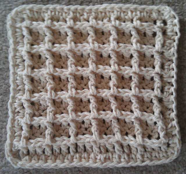 Waffle dishcloth knitting pattern