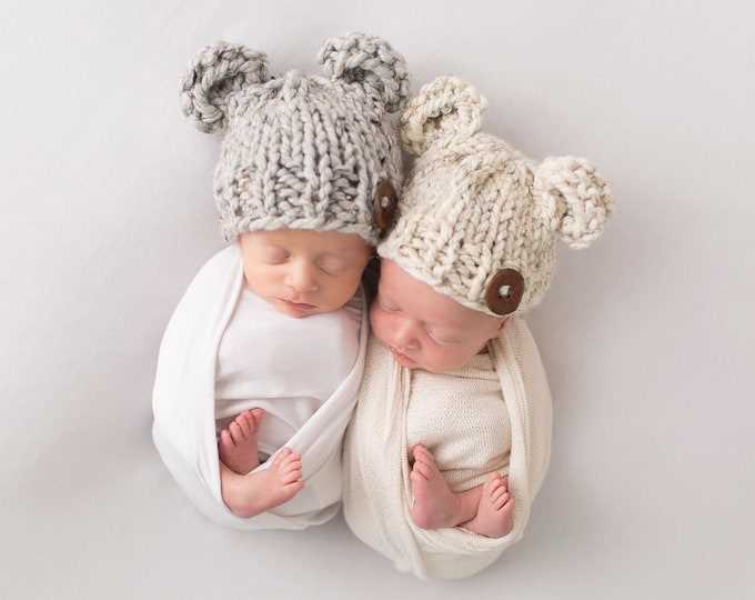 Newborn bear hat knitting pattern