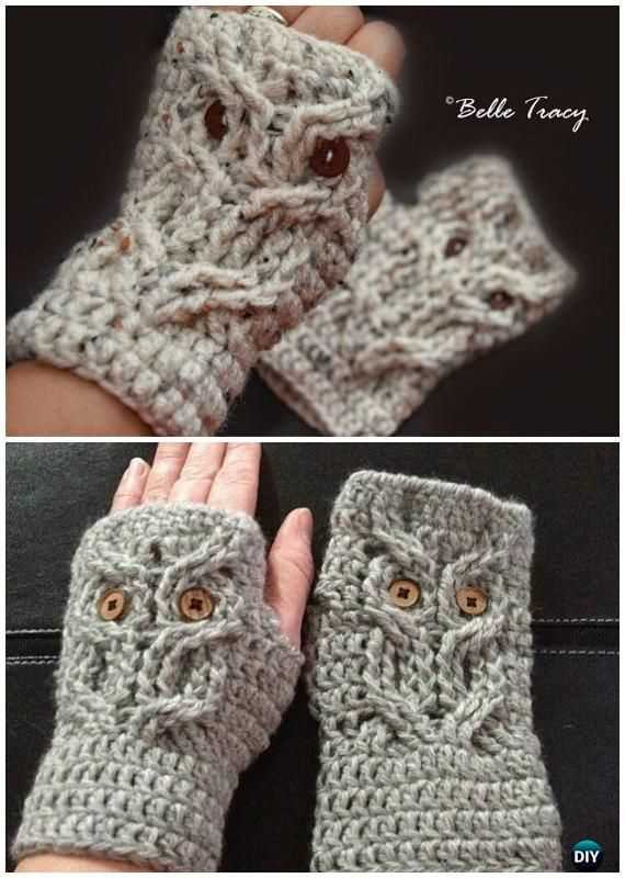 Owl mittens knitting pattern free