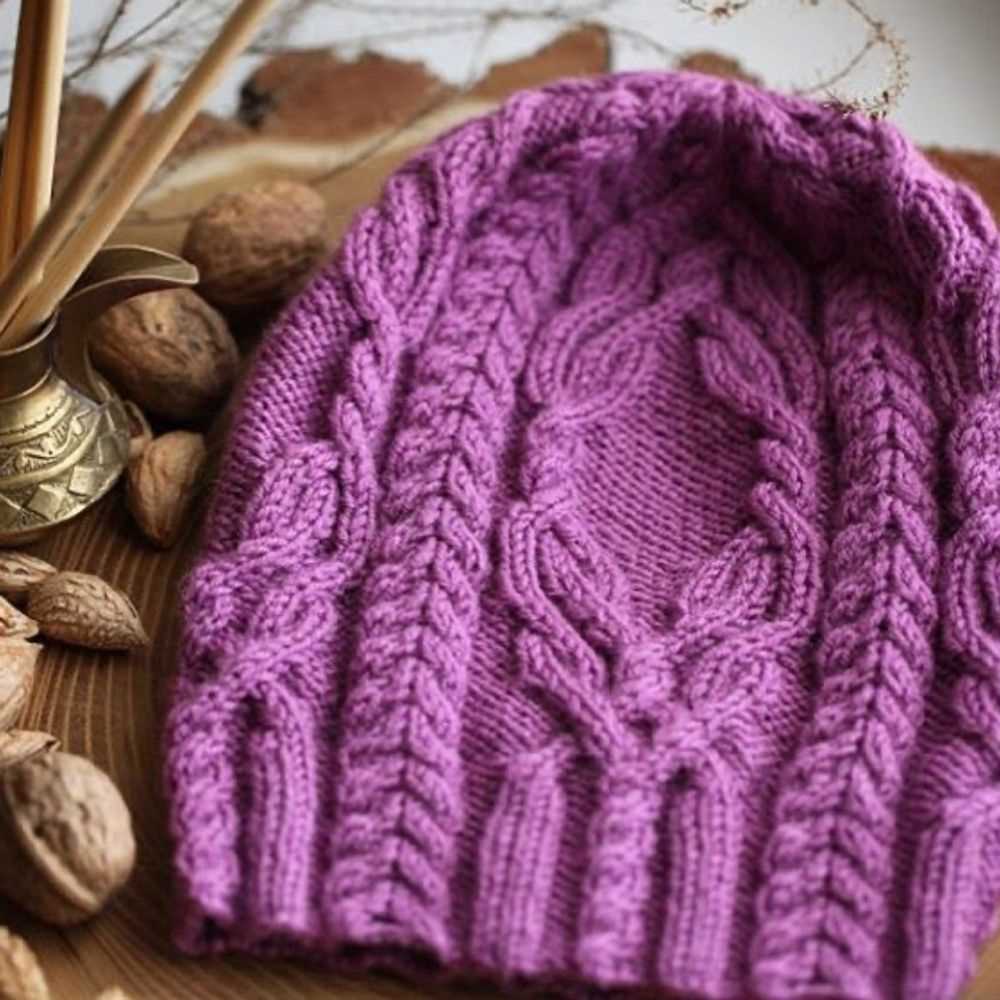 Aran knit hat pattern