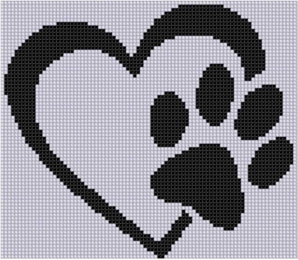 Dog paw knitting pattern