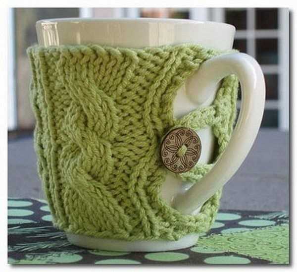 Knitted mug warmer pattern