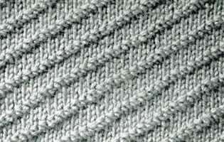 Diagonal knit stitch pattern