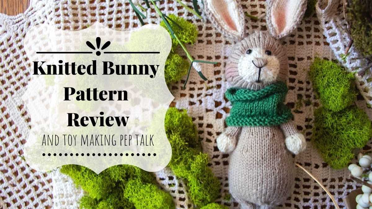 Knitted bunny pattern from a square
