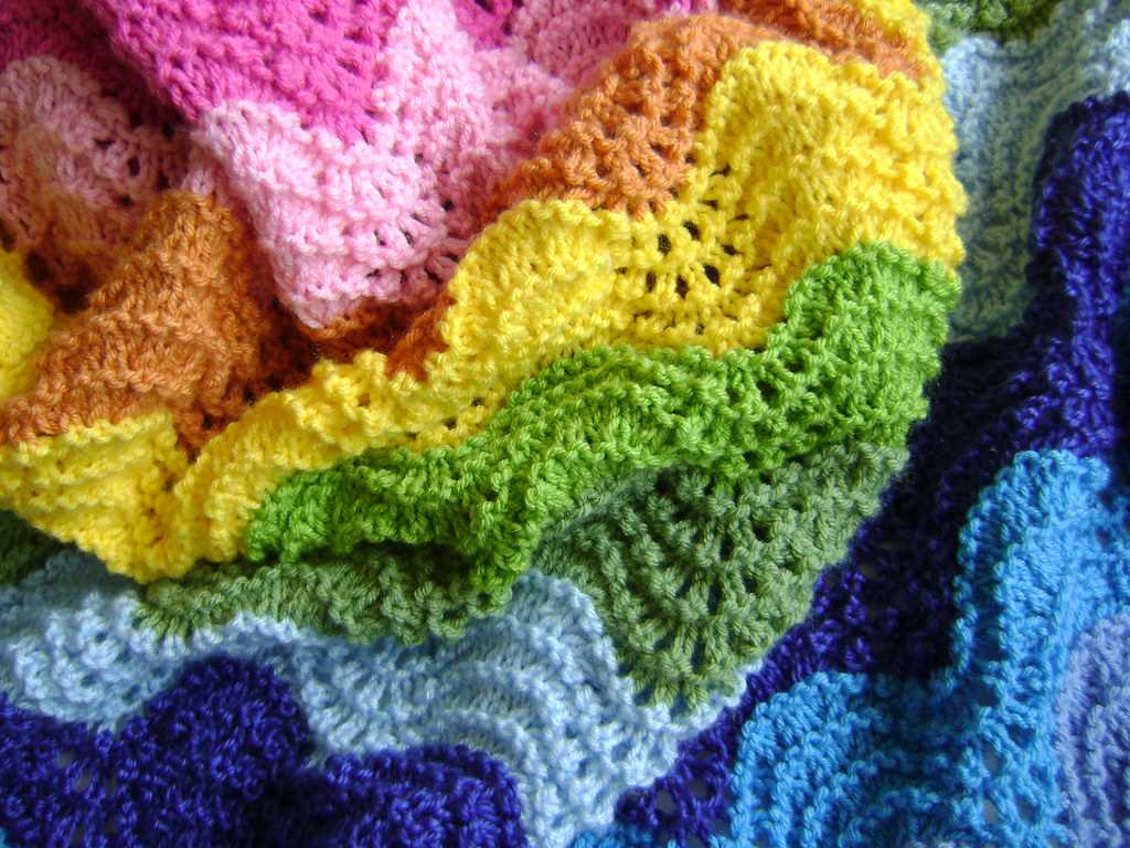 Knitted rainbow pattern