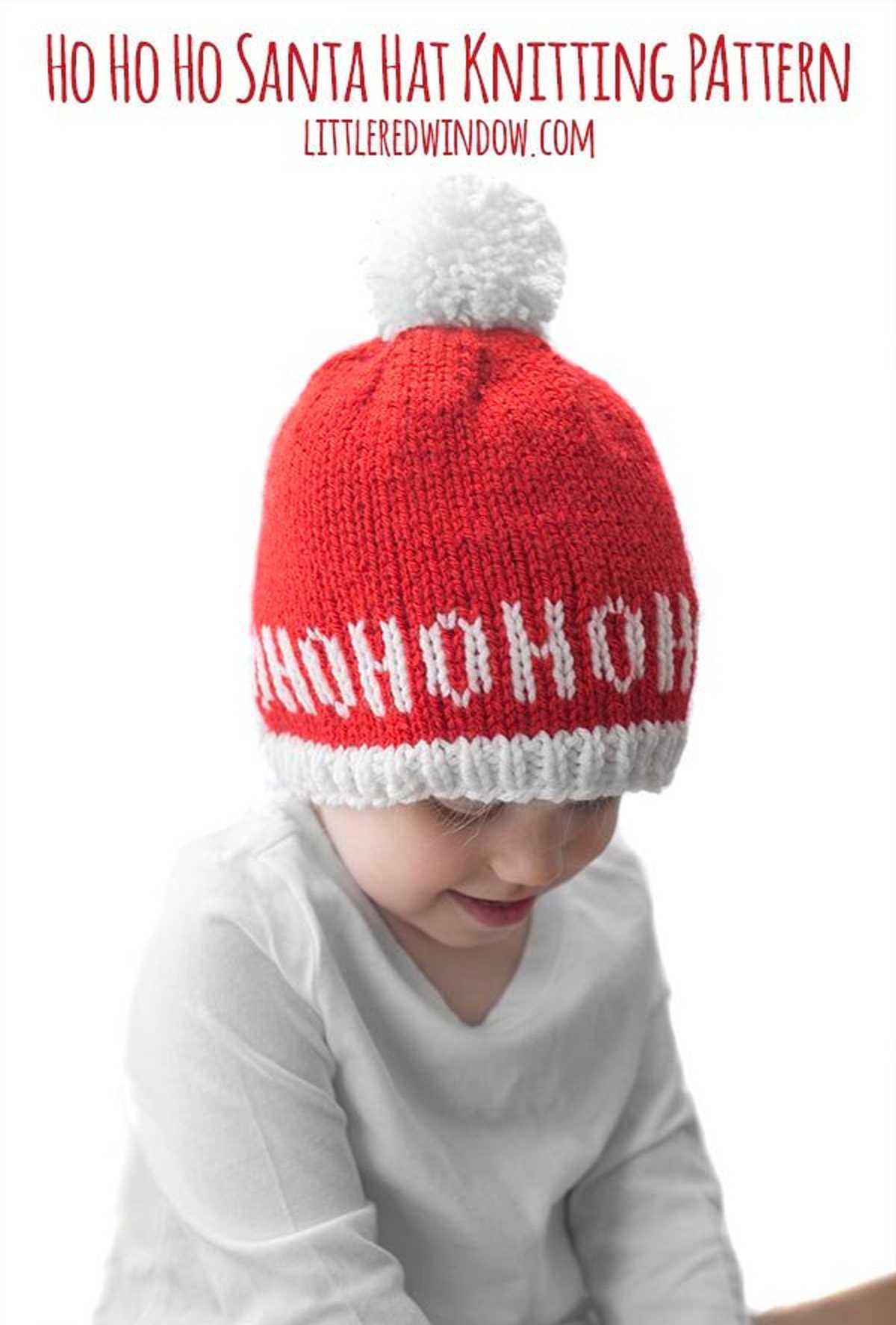 Infant santa hat knitting pattern