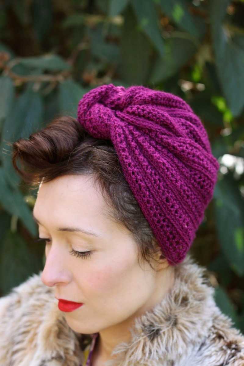 Knit turban hat pattern