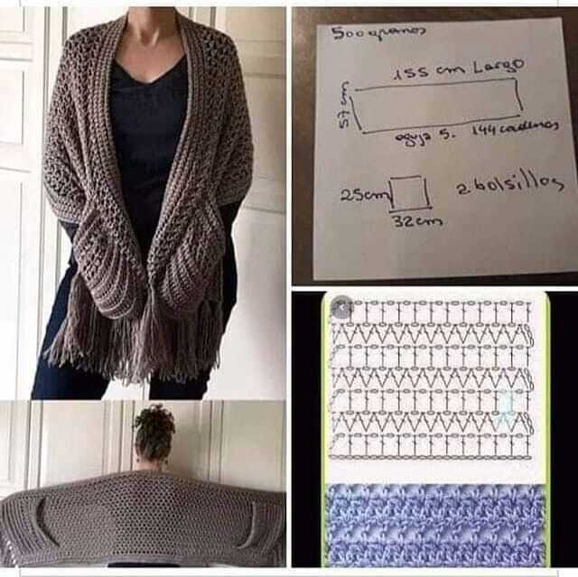 Knitted pocket shawl patterns free
