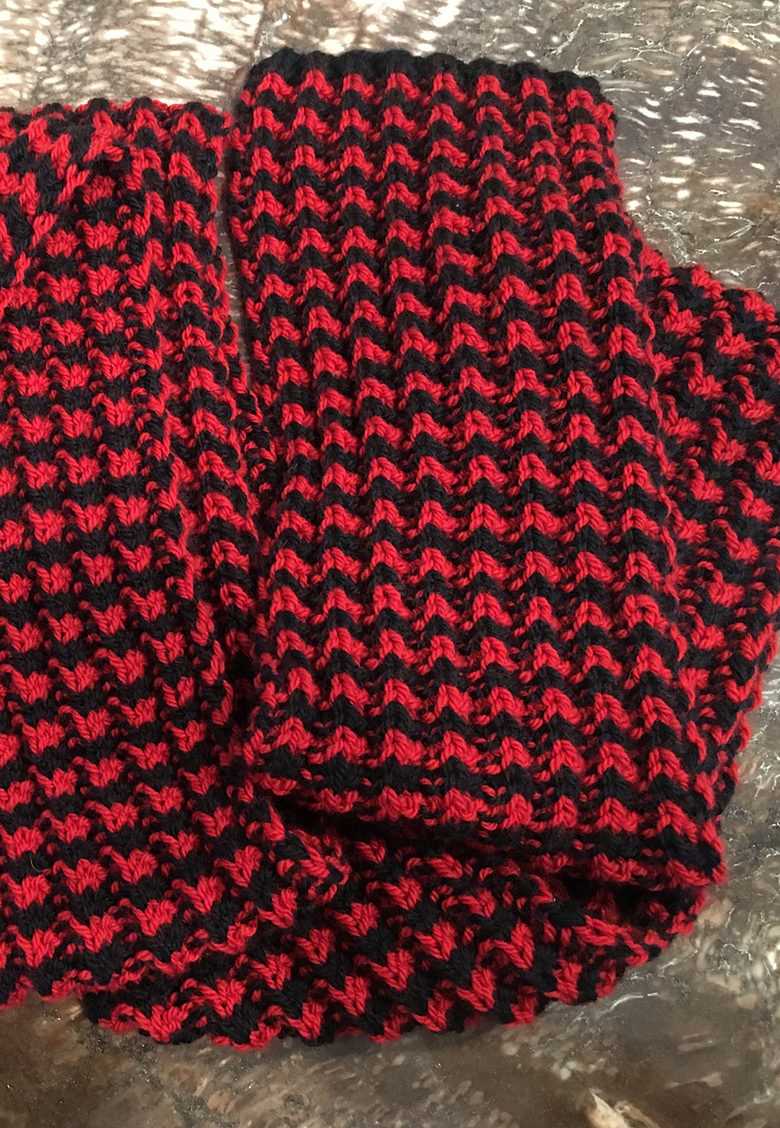 2 colour scarf knitting patterns