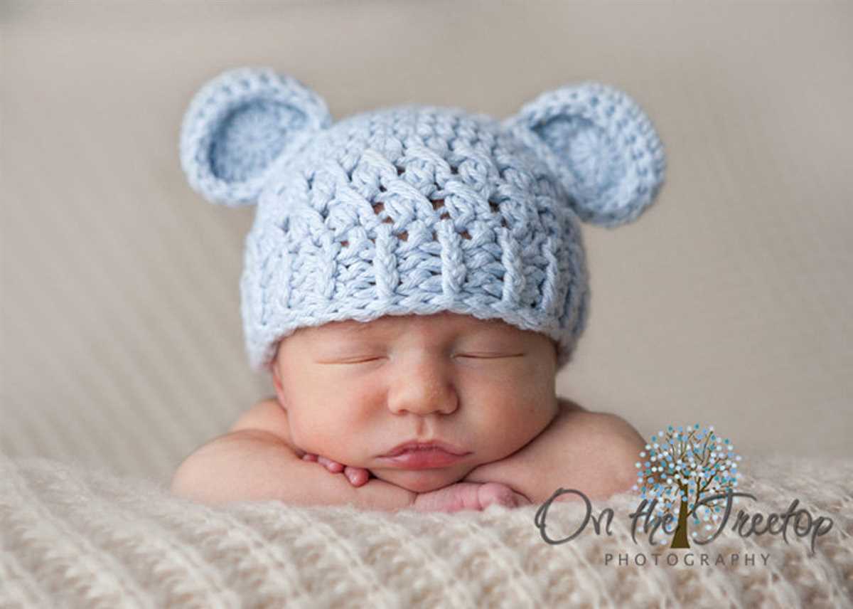 Newborn bear hat knitting pattern