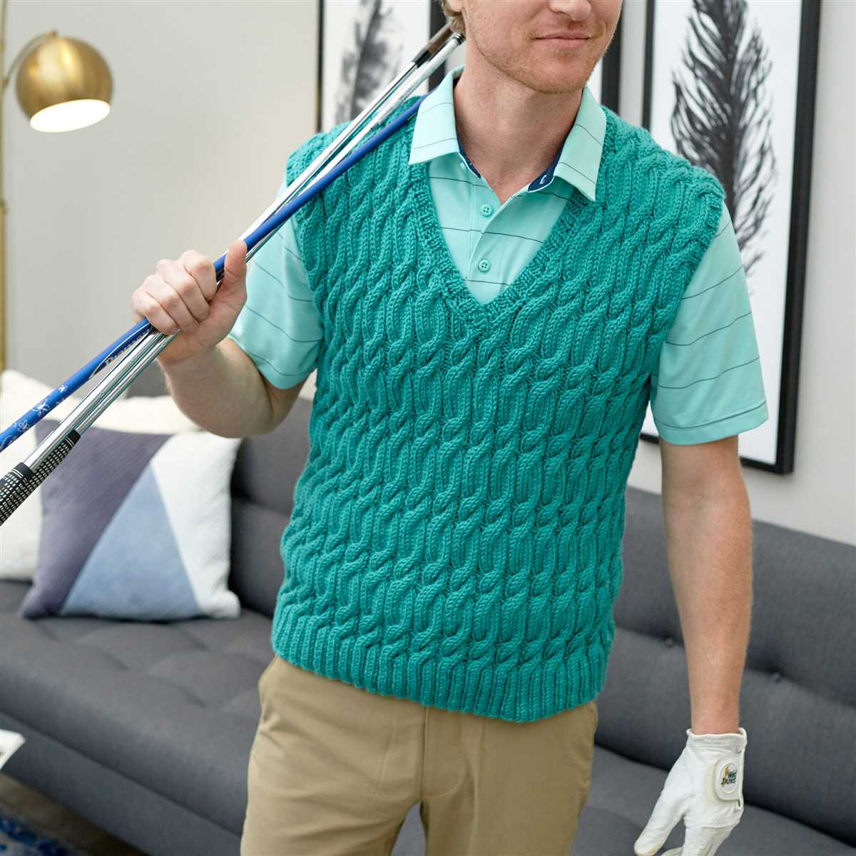 Free knitting pattern v neck vest men's