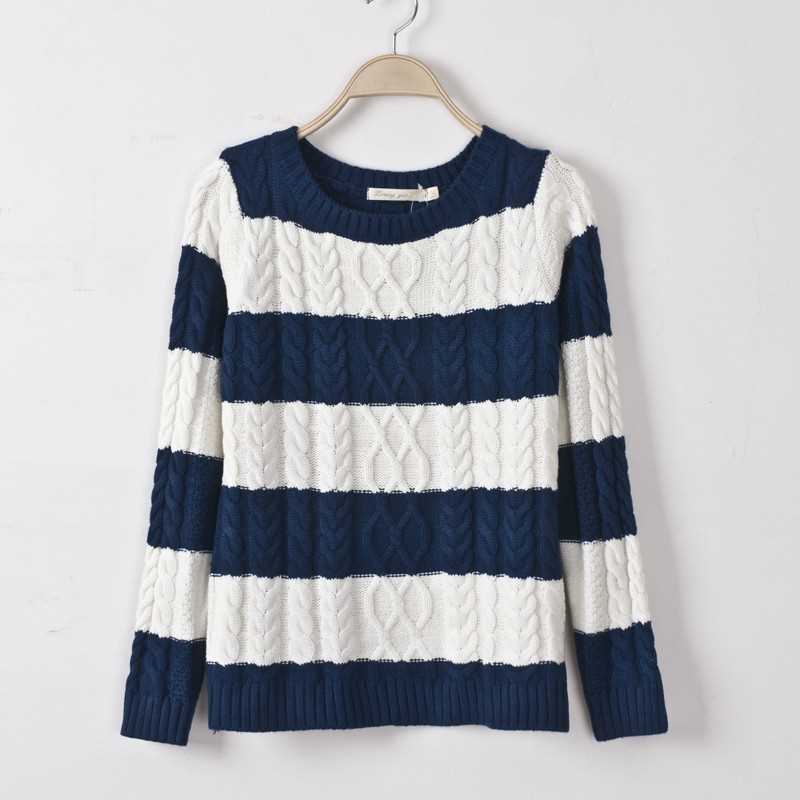 Striped knitted sweater pattern