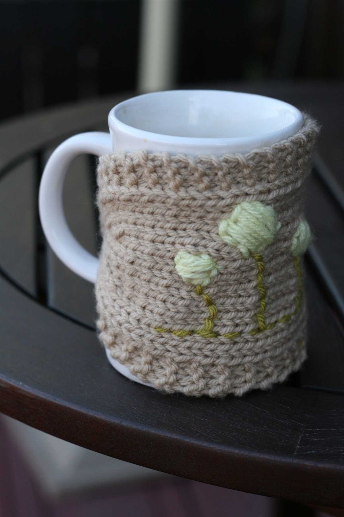 Knit mug cozy pattern