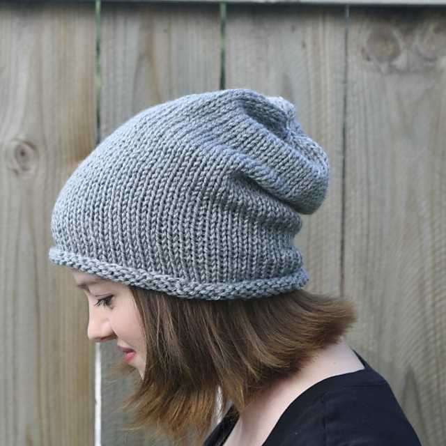 Simple beanie hat knitting pattern