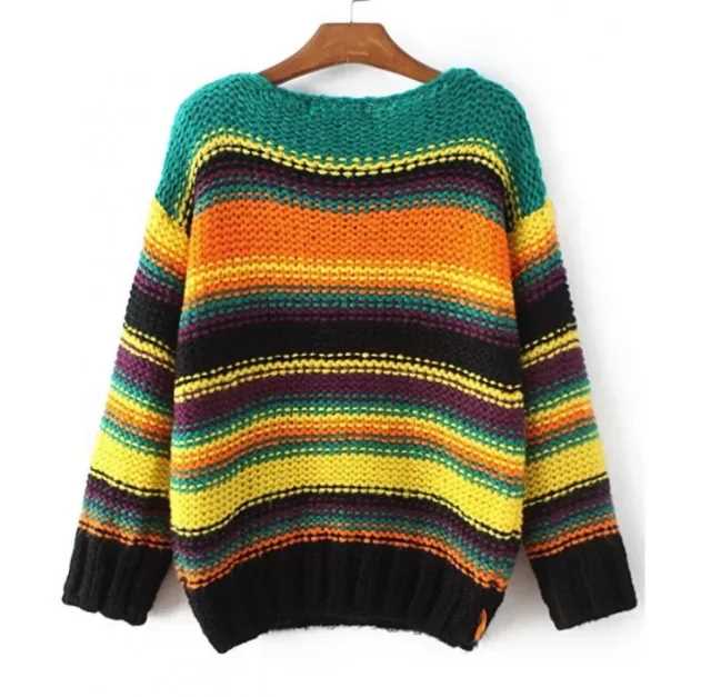 Striped knitted sweater pattern