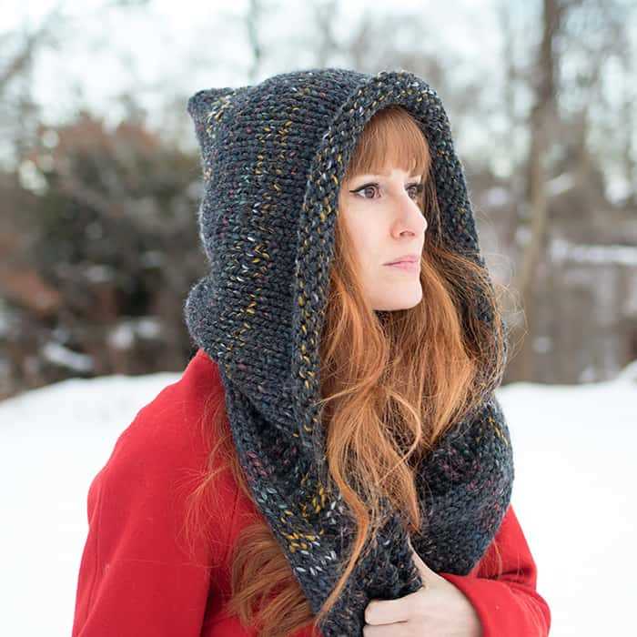 Free hooded scarf knitting patterns
