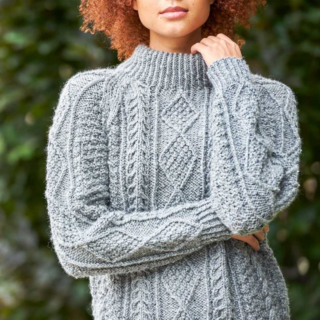 Ladies aran sweater knitting pattern