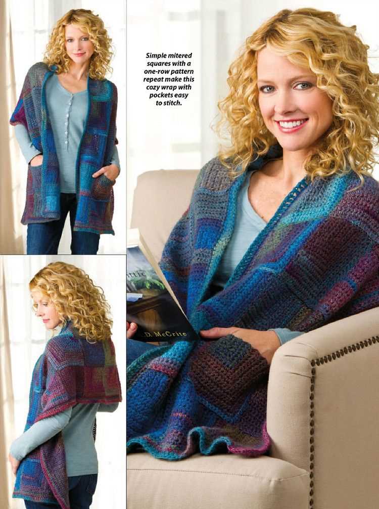 Knitted shawl with pockets free pattern