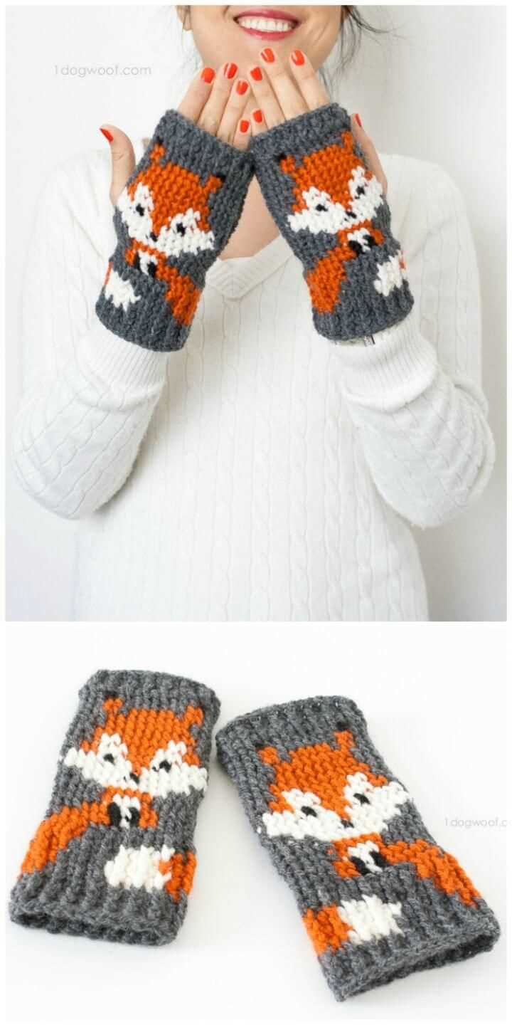 Fox mittens knitting pattern free