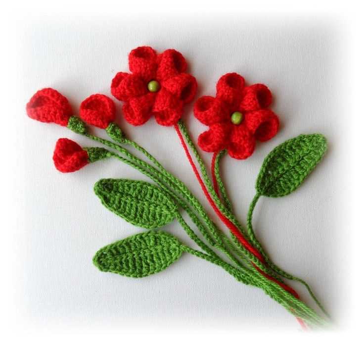 Knit flower applique pattern
