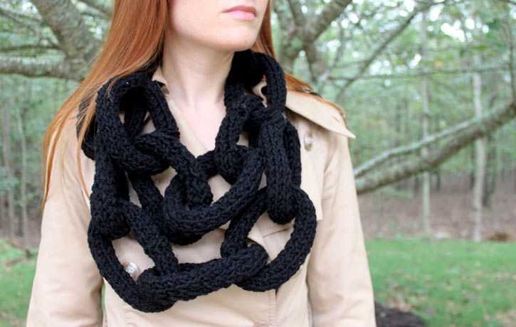 Chain link scarf knitting pattern