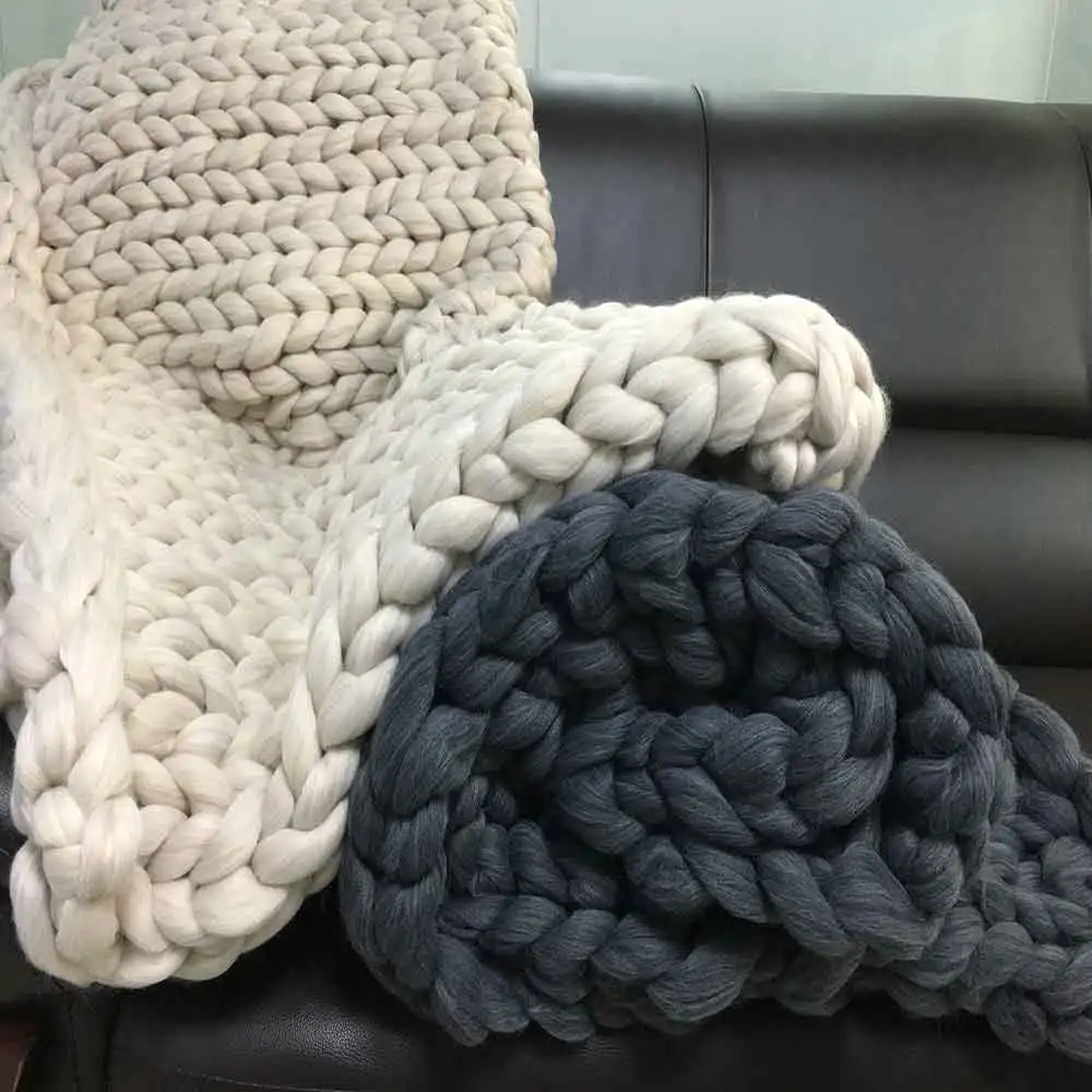Thick knit blanket pattern
