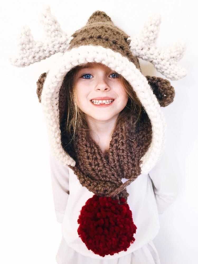 Children's hooded scarf knitting pattern