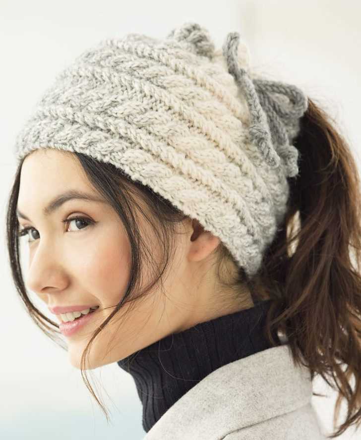 Messy bun hat free knitting pattern