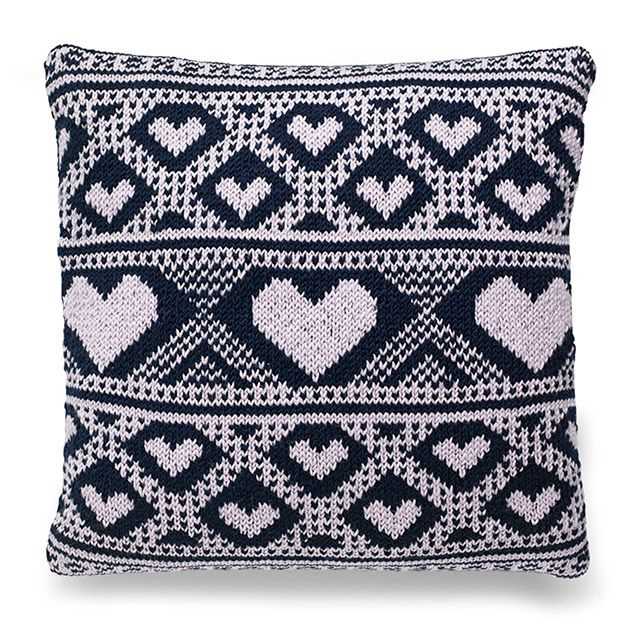 Heart cushion knitting pattern