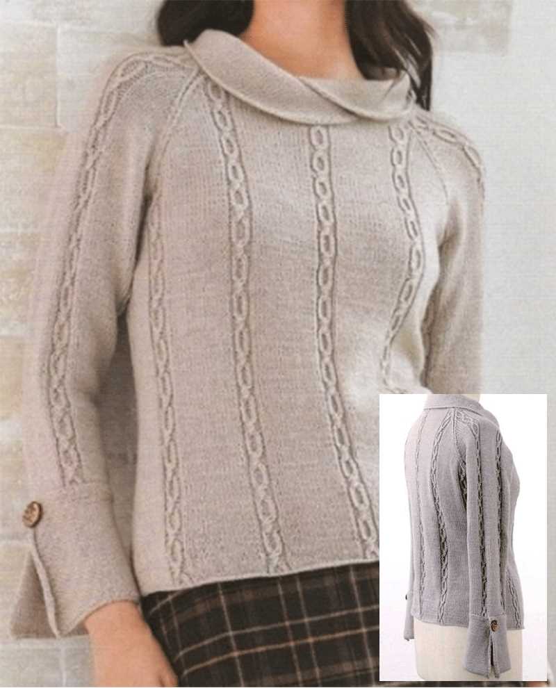 Knitting pattern for ladies raglan sleeve jumper