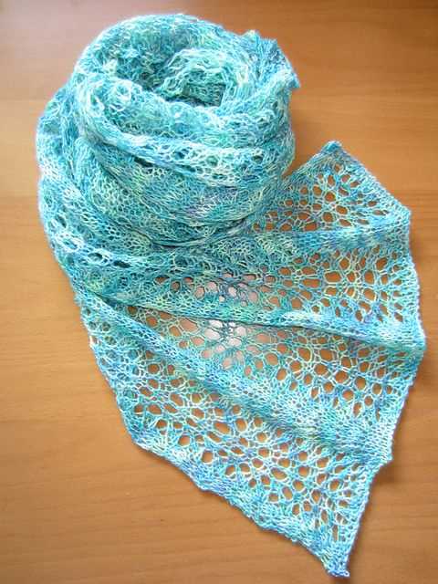 Feather and fan knit shawl pattern