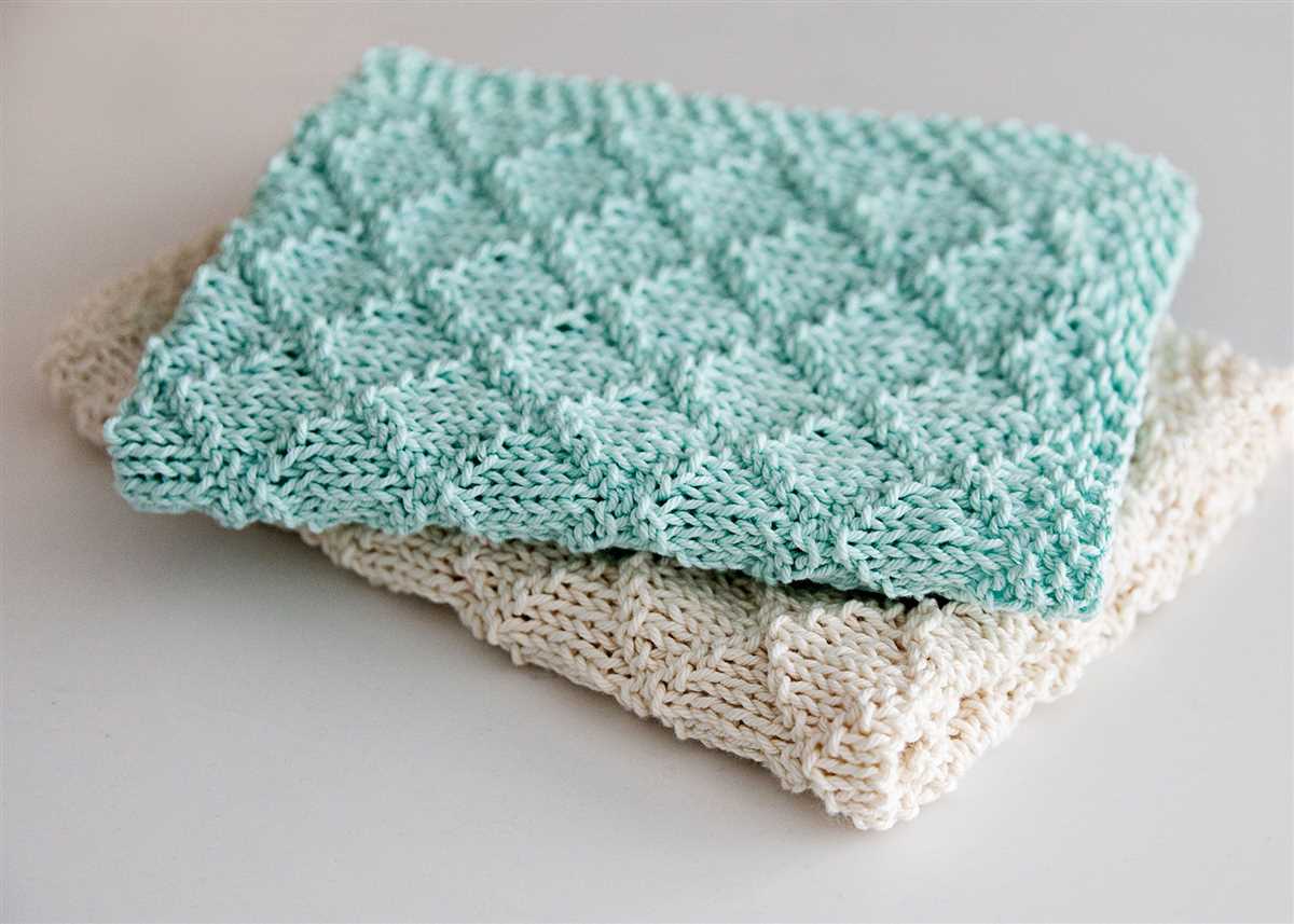 Corner to corner knitted dishcloth pattern