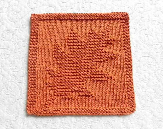Knitted leaf square pattern free