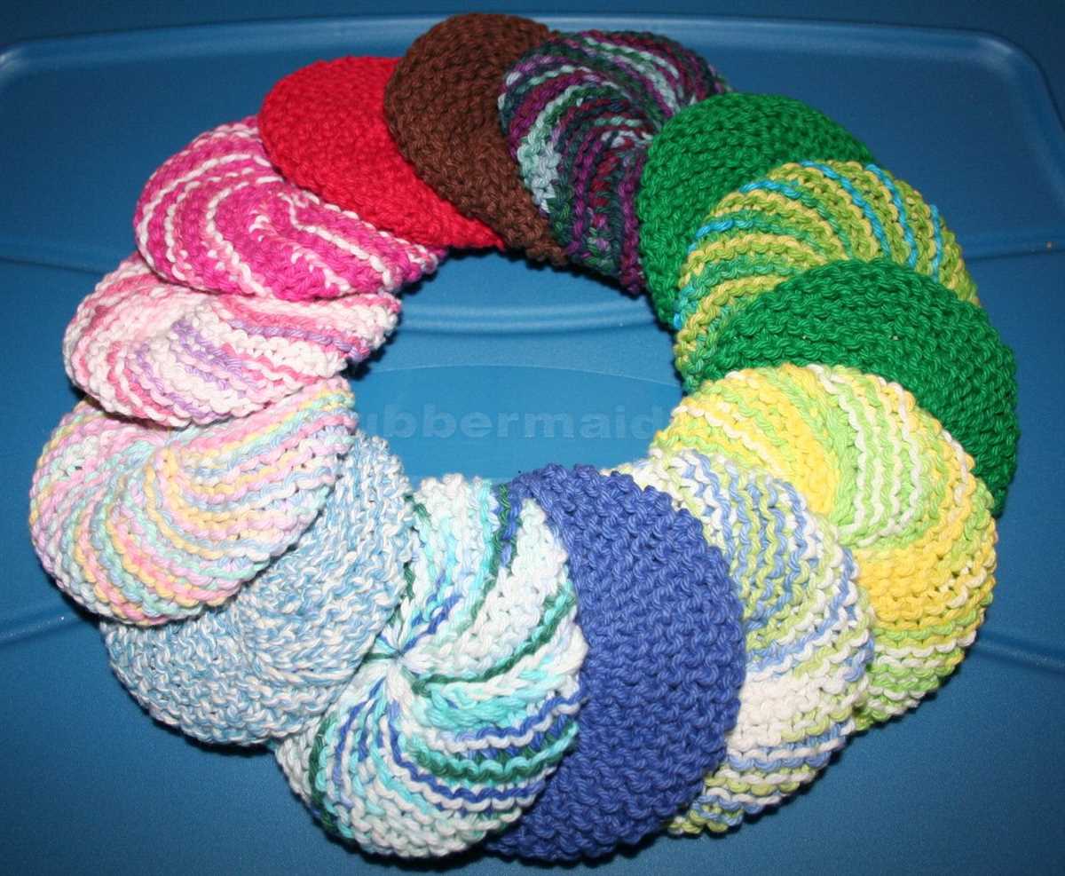 Circular dishcloth knit pattern