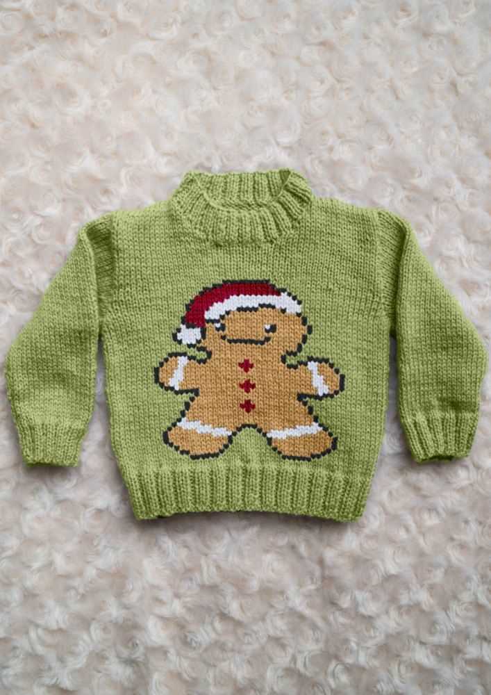 Gingerbread man jumper knitting pattern