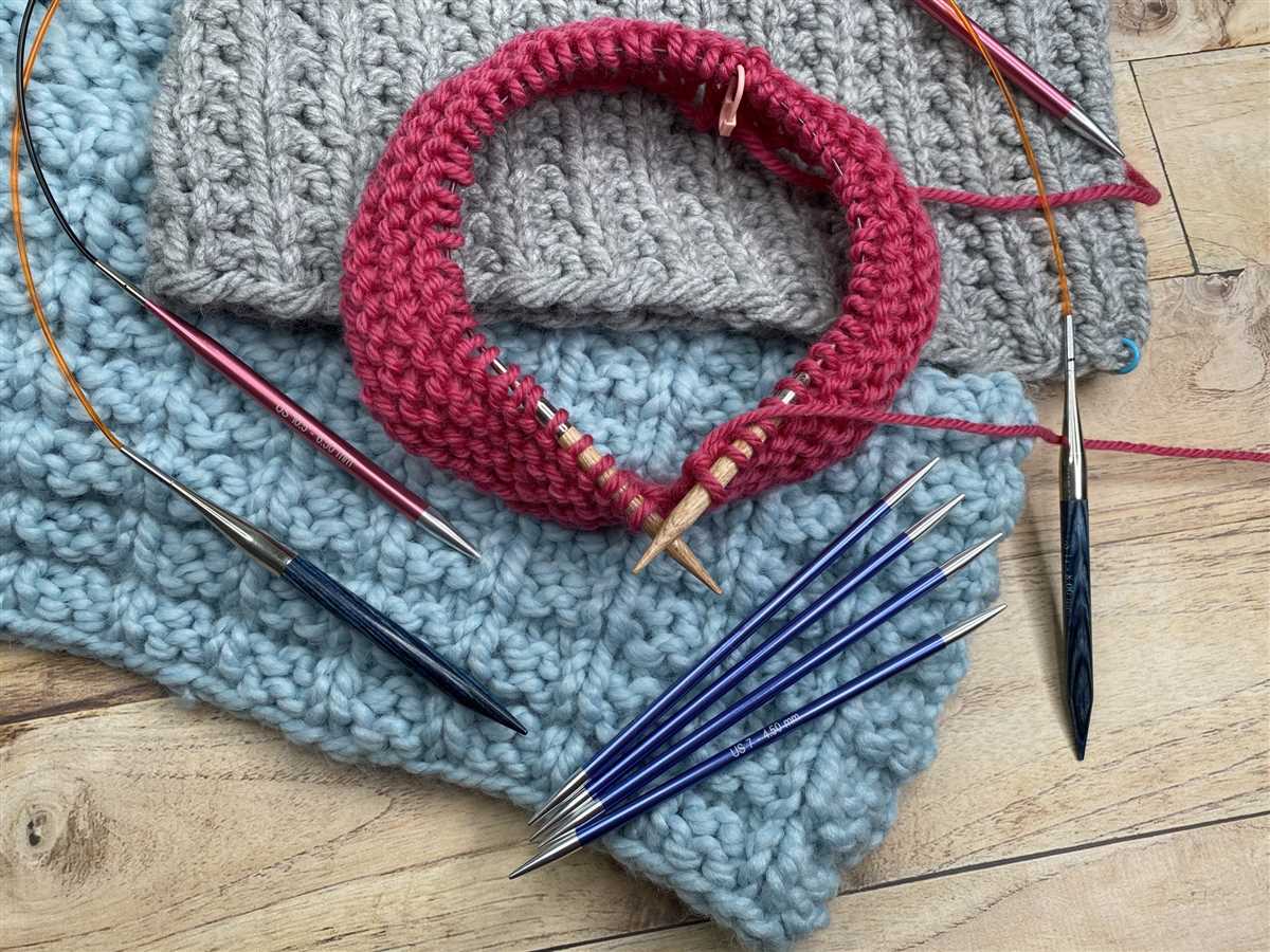Circular knitting needle patterns