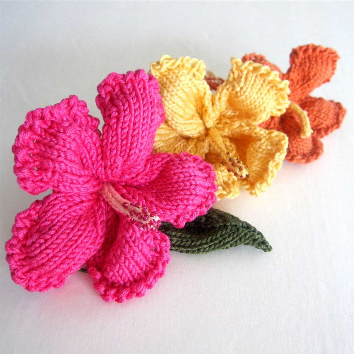 Knit flowers pattern