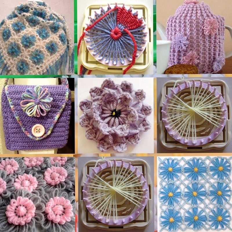 Loom knit flower pattern