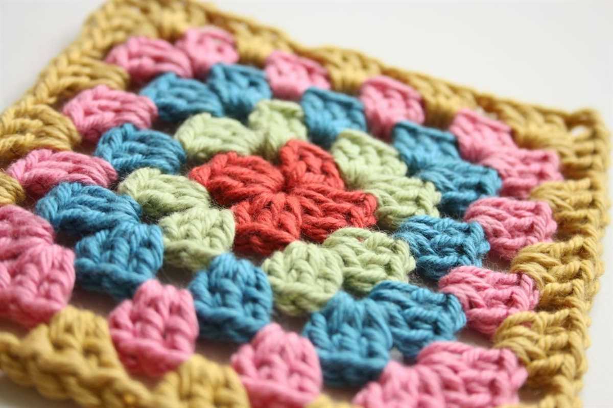 Granny square pattern knitting