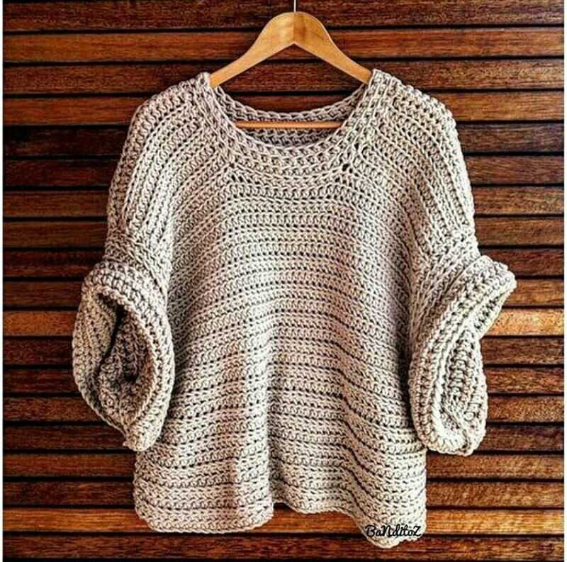 Open knit crochet sweater pattern