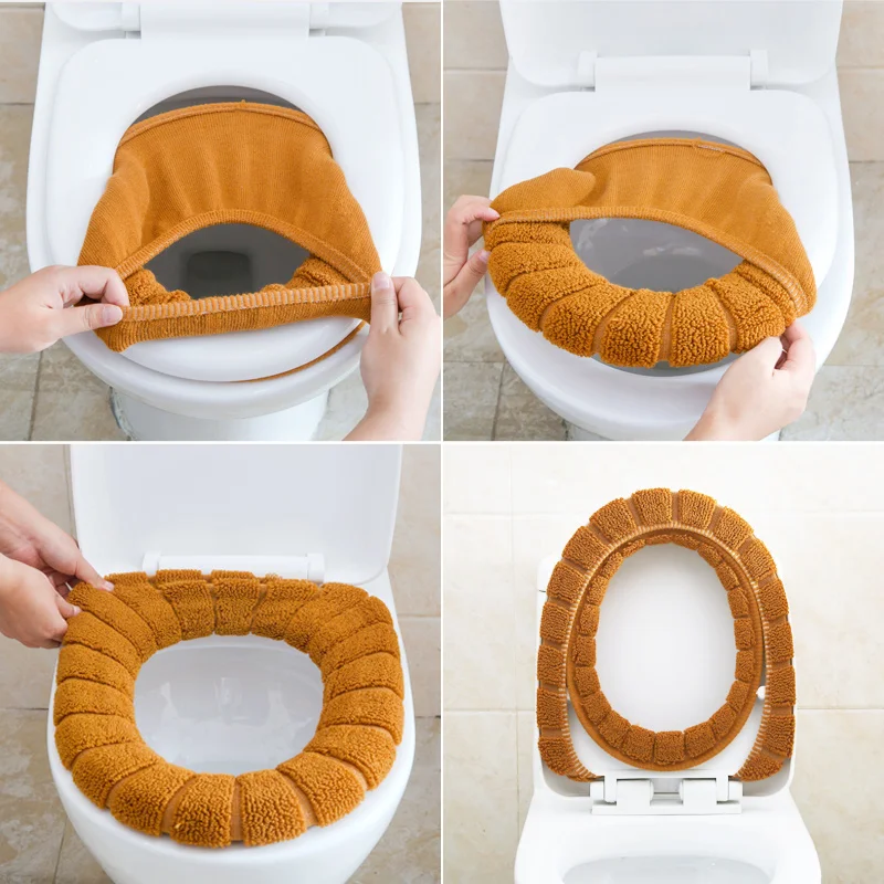 Knit toilet lid cover pattern