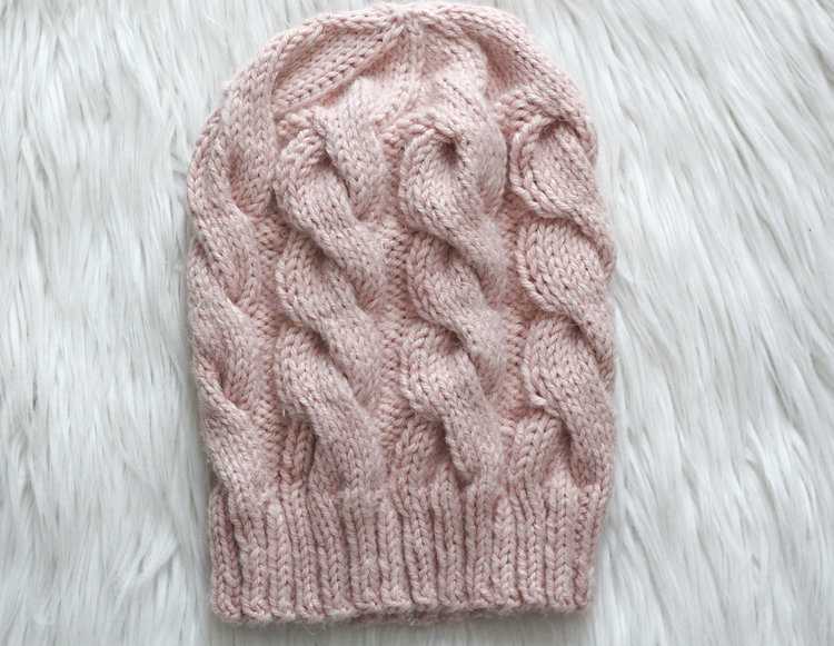 Cable knit beanie pattern