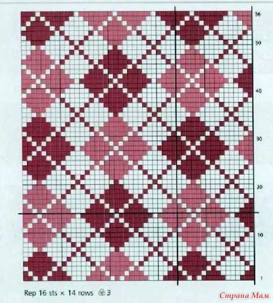 Argyle knitting pattern chart