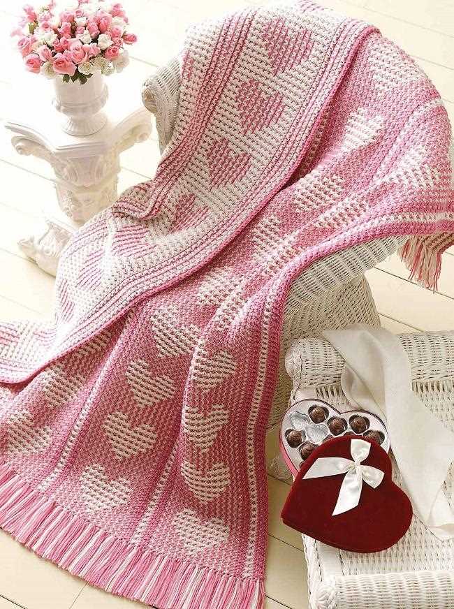 Heart blanket knitting pattern free